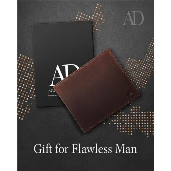 Slim Leather Bifold Wallets For Men - Minimalist Mens Wallet RFID Blocking - Picture 6 of 7